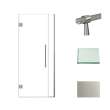Transolid EHTB34287610C-BK-BS Elizabeth 34-in W x 76-in H Hinged Shower Door in Brushed Stainless with Clear Glass