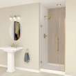 Transolid EHTB34287610C-BK-CB Elizabeth 34-in W x 76-in H Hinged Shower Door in Champagne Bronze with Clear Glass