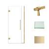 Transolid EHTB34287610C-BK-CB Elizabeth 34-in W x 76-in H Hinged Shower Door in Champagne Bronze with Clear Glass