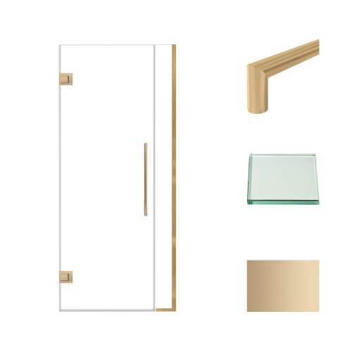 Transolid EHTB34287610C-T-CB Elizabeth 34-in W x 76-in H Hinged Shower Door in Champagne Bronze with Clear Glass