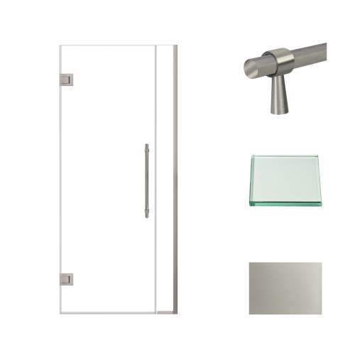 Transolid EHTB345287610C-BK-BS Elizabeth 34.5-in W x 76-in H Hinged Shower Door in Brushed Stainless with Clear Glass