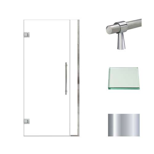 Transolid EHTB35297610C-BK-PC Elizabeth 35-in W x 76-in H Hinged Shower Door in Polished Chrome with Clear Glass