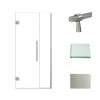 Transolid EHTB36247610C-BK-BS Elizabeth 36-in W x 76-in H Hinged Shower Door in Brushed Stainless with Clear Glass