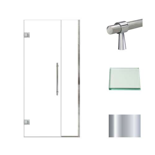 Transolid EHTB36247610C-BK-PC Elizabeth 36-in W x 76-in H Hinged Shower Door in Polished Chrome with Clear Glass