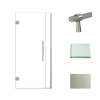 Transolid EHTB36307610C-BK-BS Elizabeth 36-in W x 76-in H Hinged Shower Door in Brushed Stainless with Clear Glass