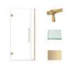 Transolid EHTB36307610C-BK-CB Elizabeth 36-in W x 76-in H Hinged Shower Door in Champagne Bronze with Clear Glass