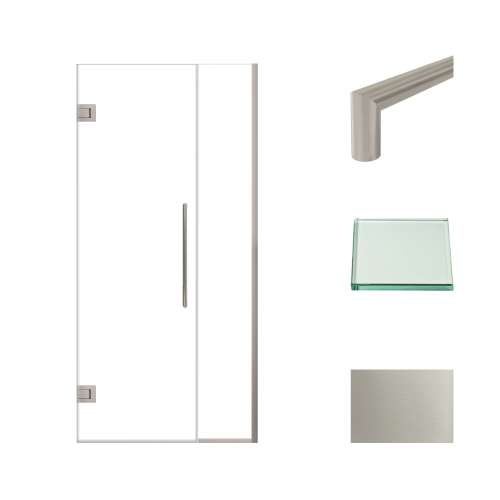 Transolid EHTB365247610C-T-BS Elizabeth 36.5-in W x 76-in H Hinged Shower Door in Brushed Stainless with Clear Glass