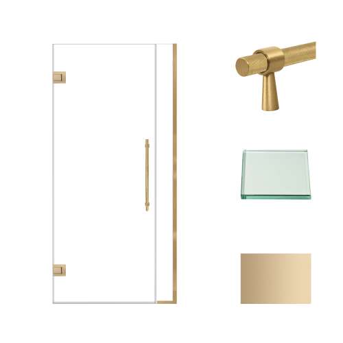 Transolid EHTB365307610C-BK-CB Elizabeth 36.5-in W x 76-in H Hinged Shower Door in Champagne Bronze with Clear Glass