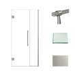 Transolid EHTB37257610C-BK-BS Elizabeth 37-in W x 76-in H Hinged Shower Door in Brushed Stainless with Clear Glass