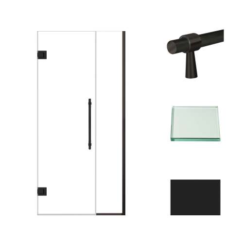Transolid EHTB37257610C-BK-MB Elizabeth 37-in W x 76-in H Hinged Shower Door in Matte Black with Clear Glass
