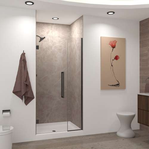 Transolid EHTB37257610C-T-MB Elizabeth 37-in W x 76-in H Hinged Shower Door
