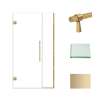 Transolid EHTB39277610C-BK-CB Elizabeth 39-in W x 76-in H Hinged Shower Door in Champagne Bronze with Clear Glass
