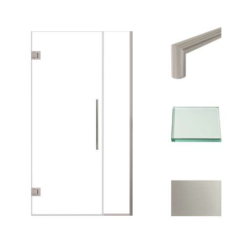 Transolid EHTB39277610C-T-BS Elizabeth 39-in W x 76-in H Hinged Shower Door in Brushed Stainless with Clear Glass