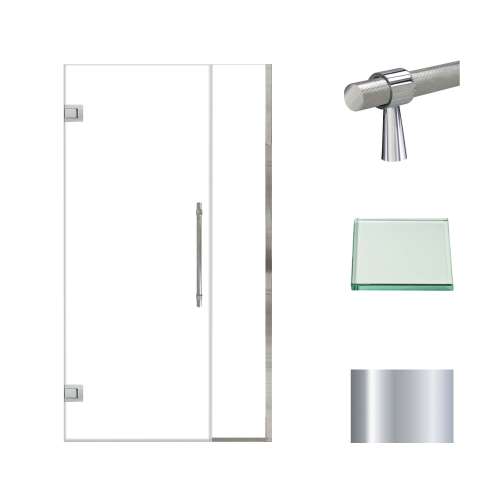 Transolid EHTB395277610C-BK-PC Elizabeth 39.5-in W x 76-in H Hinged Shower Door in Polished Chrome with Clear Glass
