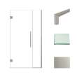 Transolid EHTB395277610C-T-BS Elizabeth 39.5-in W x 76-in H Hinged Shower Door in Brushed Stainless with Clear Glass