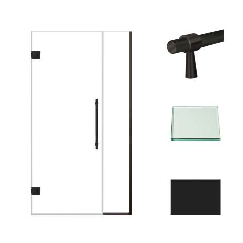 Transolid EHTB40287610C-BK-MB Elizabeth 40-in W x 76-in H Hinged Shower Door in Matte Black with Clear Glass