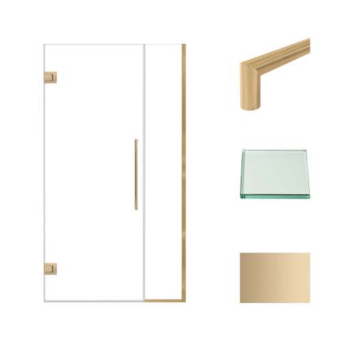 Transolid EHTB405287610C-T-CB Elizabeth 40.5-in W x 76-in H Hinged Shower Door in Champagne Bronze with Clear Glass