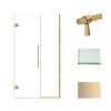 Transolid EHTB42247610C-BK-CB Elizabeth 42-in W x 76-in H Hinged Shower Door in Champagne Bronze with Clear Glass