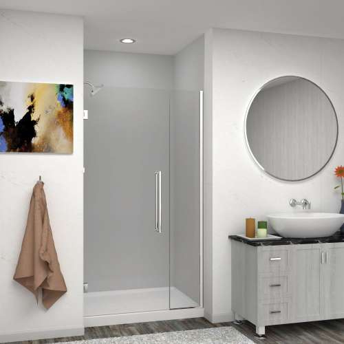 Transolid EHTB39277610C-T-PC Elizabeth 39-in W x 76-in H Hinged Shower Door in Polished Chrome with Clear Glass