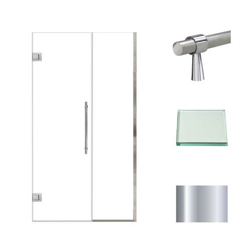 Transolid EHTB425247610C-BK-PC Elizabeth 42.5-in W x 76-in H Hinged Shower Door in Polished Chrome with Clear Glass