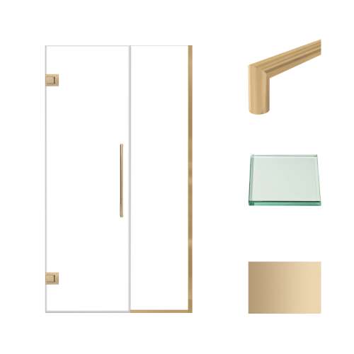 Transolid EHTB425247610C-T-CB Elizabeth 42.5-in W x 76-in H Hinged Shower Door in Champagne Bronze with Clear Glass