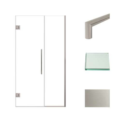 Transolid EHTB43257610C-T-BS Elizabeth 43-in W x 76-in H Hinged Shower Door in Brushed Stainless with Clear Glass