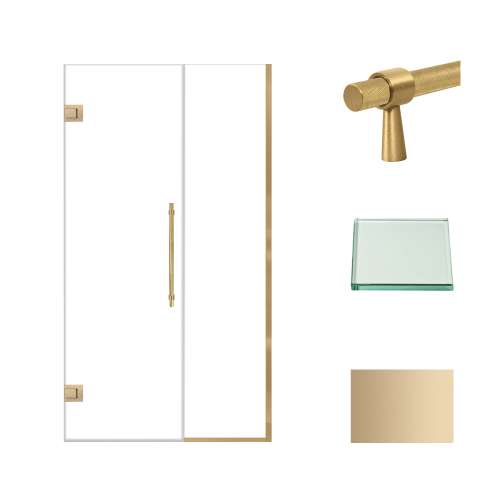 Transolid EHTB445267610C-BK-CB Elizabeth 44.5-in W x 76-in H Hinged Shower Door in Champagne Bronze with Clear Glass
