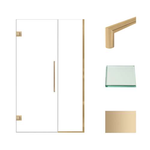 Transolid EHTB45277610C-T-CB Elizabeth 45-in W x 76-in H Hinged Shower Door in Champagne Bronze with Clear Glass