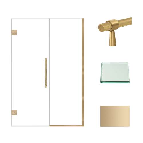 Transolid EHTB48247610C-BK-CB Elizabeth 48-in W x 76-in H Hinged Shower Door in Champagne Bronze with Clear Glass