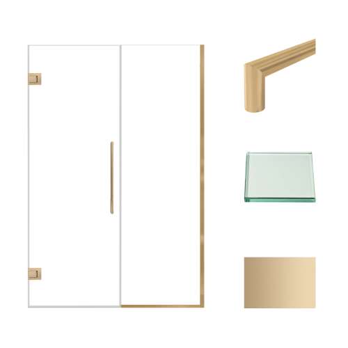 Transolid EHTB48247610C-T-CB Elizabeth 48-in W x 76-in H Hinged Shower Door in Champagne Bronze with Clear Glass