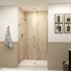 Transolid EHTB465287610C-BK-BS Elizabeth 46.5-in W x 76-in H Hinged Shower Door in Brushed Stainless with Clear Glass