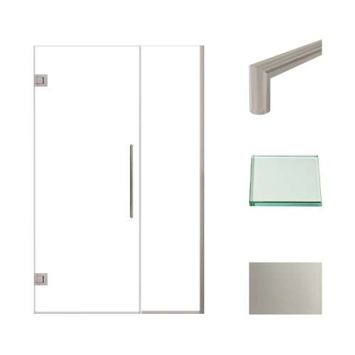 Transolid EHTB48307610C-T-BS Elizabeth 48-in W x 76-in H Hinged Shower Door in Brushed Stainless with Clear Glass