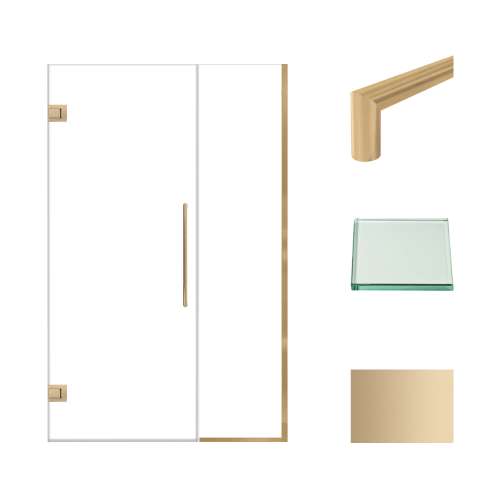 Transolid EHTB48307610C-T-CB Elizabeth 48-in W x 76-in H Hinged Shower Door in Champagne Bronze with Clear Glass