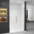 Transolid EHTB505267610C-T-CB Elizabeth 50.5-in W x 76-in H Hinged Shower Door in Champagne Bronze with Clear Glass