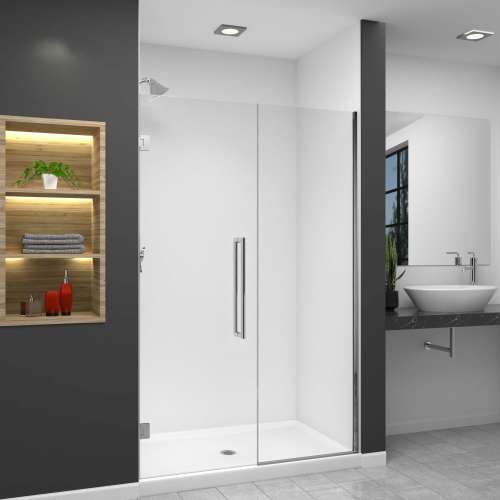 Transolid EHTB495257610C-T-PC Elizabeth 49.5-in W x 76-in H Hinged Shower Door in Polished Chrome with Clear Glass