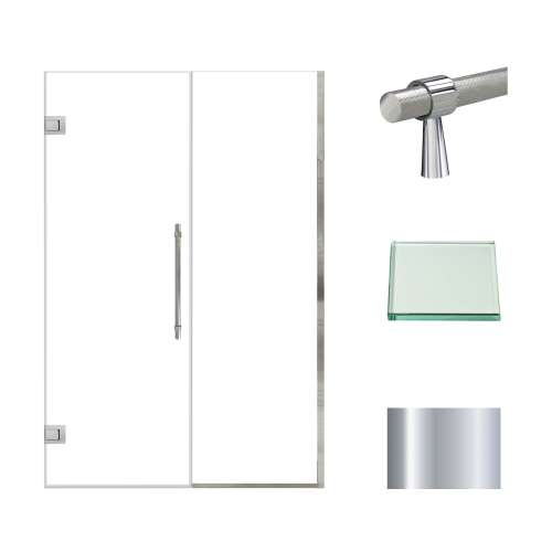 Transolid EHTB51277610C-BK-PC Elizabeth 51-in W x 76-in H Hinged Shower Door in Polished Chrome with Clear Glass