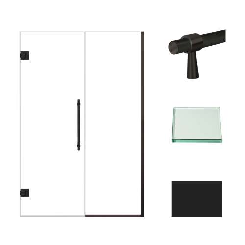 Transolid EHTB515277610C-BK-MB Elizabeth 51.5-in W x 76-in H Hinged Shower Door in Matte Black with Clear Glass