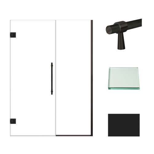 Transolid EHTB52287610C-BK-MB Elizabeth 52-in W x 76-in H Hinged Shower Door in Matte Black with Clear Glass