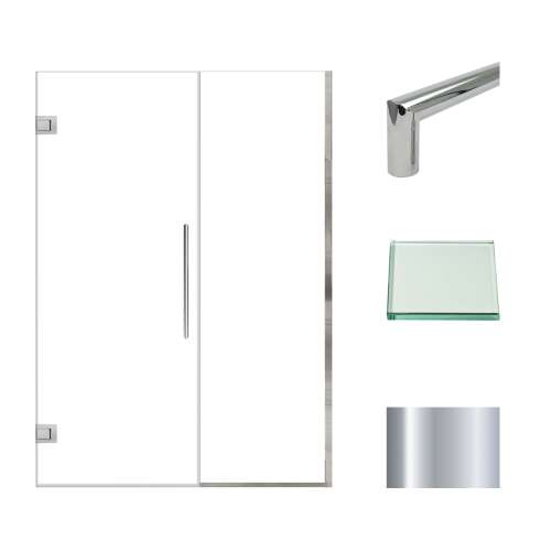 Transolid EHTB52287610C-T-PC Elizabeth 52-in W x 76-in H Hinged Shower Door in Polished Chrome with Clear Glass