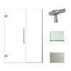 Transolid EHTB53297610C-BK-BS Elizabeth 53-in W x 76-in H Hinged Shower Door in Brushed Stainless with Clear Glass