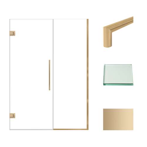Transolid EHTB53297610C-T-CB Elizabeth 53-in W x 76-in H Hinged Shower Door in Champagne Bronze with Clear Glass