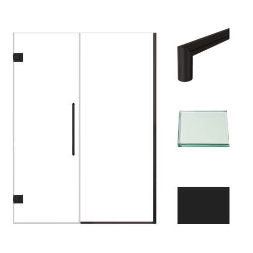 Transolid EHTB54247610C-T-MB Elizabeth 54-in W x 76-in H Hinged Shower Door in Matte Black with Clear Glass