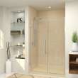 Transolid EHTB52287610C-BK-BS Elizabeth 52-in W x 76-in H Hinged Shower Door in Brushed Stainless with Clear Glass