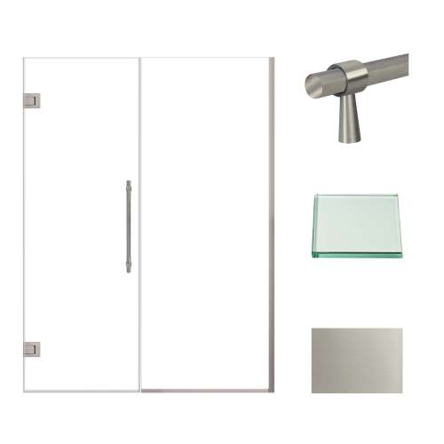 Transolid EHTB545247610C-BK-BS Elizabeth 54.5-in W x 76-in H Hinged Shower Door in Brushed Stainless with Clear Glass