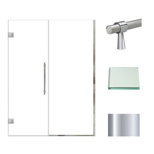 Transolid EHTB55257610C-BK-PC Elizabeth 55-in W x 76-in H Hinged Shower Door in Polished Chrome with Clear Glass