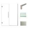 Transolid EHTB555257610C-T-BS Elizabeth 55.5-in W x 76-in H Hinged Shower Door in Brushed Stainless with Clear Glass