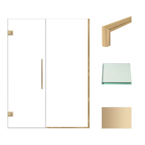 Transolid EHTB565267610C-T-CB Elizabeth 56.5-in W x 76-in H Hinged Shower Door in Champagne Bronze with Clear Glass