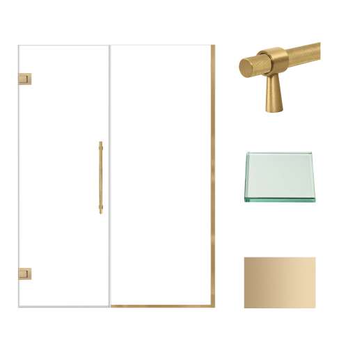 Transolid EHTB57277610C-BK-CB Elizabeth 57-in W x 76-in H Hinged Shower Door in Champagne Bronze with Clear Glass
