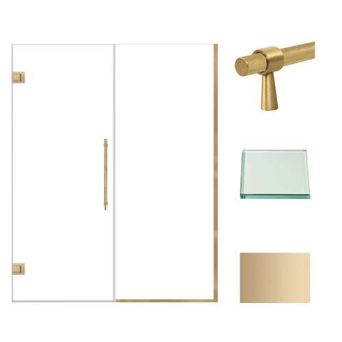 Transolid EHTB585287610C-BK-CB Elizabeth 58.5-in W x 76-in H Hinged Shower Door in Champagne Bronze with Clear Glass