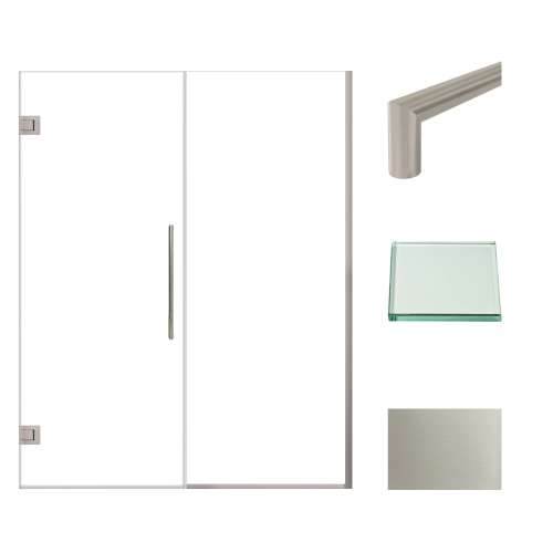 Transolid EHTB585287610C-T-BS Elizabeth 58.5-in W x 76-in H Hinged Shower Door in Brushed Stainless with Clear Glass